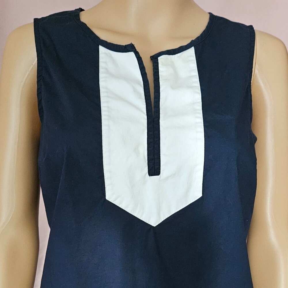 Tommy Hilfiger Blue and White Sleeveless Woven